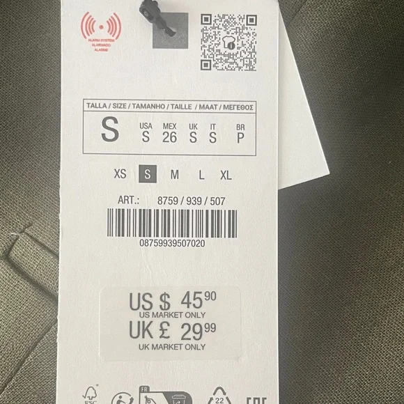 Zara Khaki Green Buttoned Vest - Picture 7 of 7